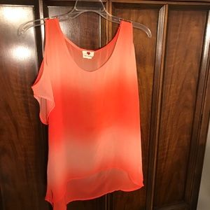 Shear cold shoulder top